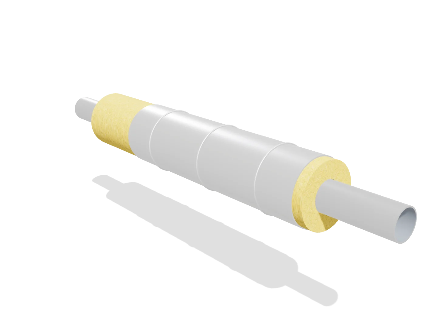 Gedämmte Rohrleitung mit Aluminiummantel